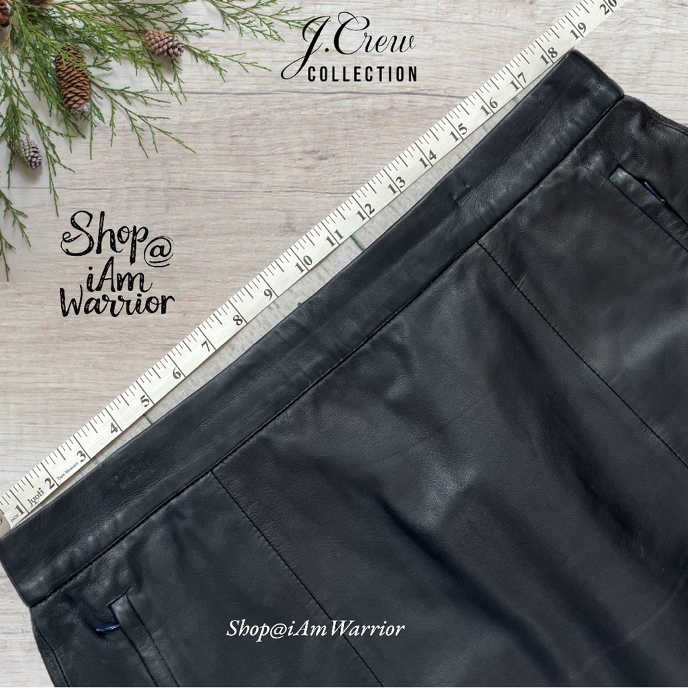 J.Crew Collection NWT genuine leather a-line midi-skirt *shop@iamwarrior - Picture 9 of 13